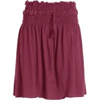 Vishes A-Linien-Rock Damen Rock knielang Basic-Rock Baumwoll-Rock Einfarbig Schlicht Boho, Hippie, Yoga Style