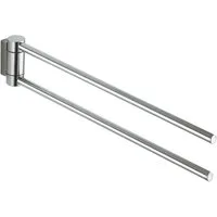Keuco Handtuchstange Plan zweiarmig, schwenkbar, 44 cm, Metall verchromt, Made in Germany, Wandmontage