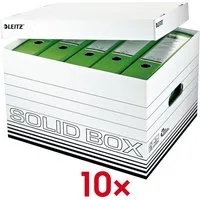 LEITZ Aufbewahrungsbox Solid Box L (10 St), mit Deckel und doppeltem Boden