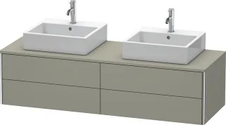 Duravit XSquare Konsolenwaschtischunterbau wandhängend Stein Grau Seidenmatt 1600x548x400 mm - XS491 XS4917B9292