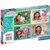 Clementoni® Puzzle Supercolor, Gabby's Puppenhaus - 4 Puzzles, 72 Puzzleteile, Made in Europe