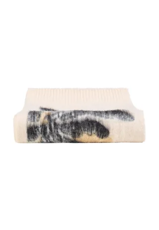 Marc Aurel - Strickschal mit Blüten-Intarsie beige - Gr. - OS