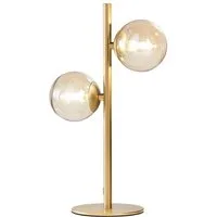 Luce Ambiente Design LED Nachttischlampe mit Glas-Kugeln, Höhe 40cm, Dimmfunktion, LED wechselbar, Warmweiß, ausgefallen-e Tischlampe groß mit G9 Leuchtmitteln in 3 Stufen dimmbar