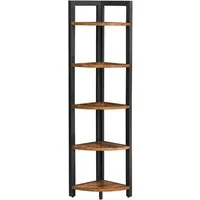 VASAGLE Eckregal, 5 Ablagen, Bücherregal, Aufbewahrungsregal, multifunktional