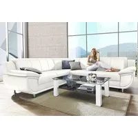 TRENDMANUFAKTUR Ecksofa Rondo wahlweise mit Schlaffunktion, bequeme Armlehnen, L-Form, wahlw.mit Federkern, Füße chromfarben, Unser Dauertiefpreis