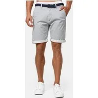 Indicode Chinoshorts Herren Bourchier Chino Shorts Herrenshorts Chino Shorts mit modernem Karomuster und einem Gürtel