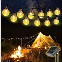 Salcar LED Solarleuchte LED Solarleuchten Garten Kugel Lichterkette Außen Solar Gartenleuchte, Warmweiß, Bunt, Warmweiß, 5M 10LED Lichterkette