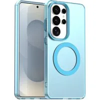 Wigento Handyhülle MagSafe für Samsung Galaxy S26 Ultra Candy Design Hybrid TPU Blau, Magsafe Funktion, Stoßschutz, präzise Aussparungen