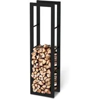 holz4home® Kaminholzregal Metall Schwarz I Brennholzregal Holzlager Design Feuerholzregal, BxTxH:40x25x150 cm, (inkl. Handschuh)
