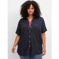 Sheego Klassische Bluse Hemdbluse Kurzarm
