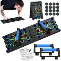 Kityhome Liegestützgriffe Klappbares Push Up Board, 17 Positionen, 300 kg, rutschfest, 17 Griffpositionen,Trainiert Brust, Schultern, Rücken & Trizeps