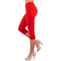 YESET Leggings Damen Capri 3/4 Leggings Baumwolle hoher Bund ROT XXL Highwaist-Leggings