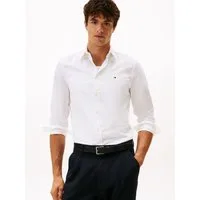 Tommy Hilfiger Langarmhemd FLEX POPLIN SHIRT Slim Fit, Kentkragen, Baumwollqualität