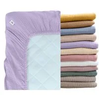 lilimaus Spannbettlaken Musselin Bettlaken Baby 60x120 & 70x140 mit Rundum-Gummizug, (1 Stück), weicher Musselin mit Rundum-Gummizug - sicherer Halt im Babybett
