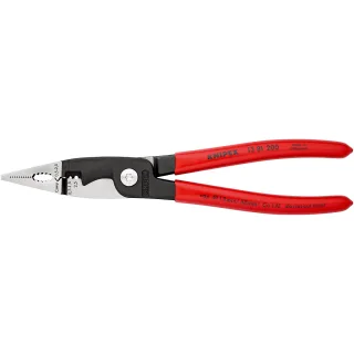 KNIPEX Elektro-Installationszange 200 mm schwarz atramentiert mit Kunststoff überzogen poliert - 1381200