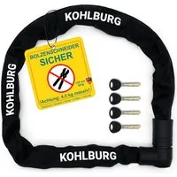 KOHLBURG Kettenschloss Motorradschloss [Anti-Bolzenschneider] Fahrradschloss hohe Sicherheit, 125 cm lang • 4,5 kg • Schloss für Motorrad Scooter E Bike & Fahrrad