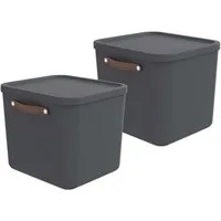 ROTHO Aufbewahrungsbox 2er-Set Aufbewahrungskiste 40l (Aufbewahrungsset, 2er-Set)