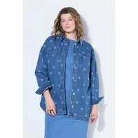 Studio Untold Hemdbluse Jeanshemd oversized Hearts Laserprint