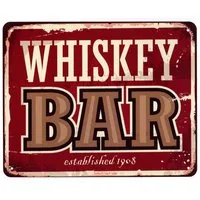 Moritz Metallschild Blechschild Whiskey BAR, (Einzeln), 20 x 25cm Vintage Retro Deko Schild Metallschild Wandbild Schild