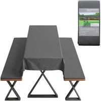 Spetebo Bierzeltgarnitur Universal Auflagenset gepolstert anthrazit - 3-teilig, (Packung, 3-tlg., 2 Auflagen, 1 Tischdecke), Set aus 2 Bankauflagen mit Haltegurten und 1 Tischdecke