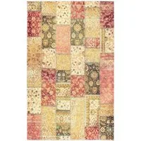 Tesso Living Designteppich MICHELE, Teppich Vintage Look, bunt, Patchwork, Rechteckig, Wohnzimmerteppich, Flachgewebe Print, rutschfest & waschbar