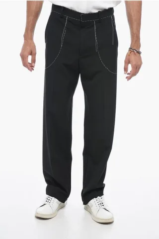 Schneiderhose mit Ziernähten in Schwarz