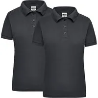 James & Nicholson Poloshirt Doppelpack Leicht tailliertes Damen Poloshirt aus robustem Piqué JN803 (Doppelpack, 2er-Pack) Einlaufvorbehandelte hochwertige Piqué-Qualität