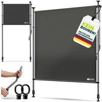 tillvex Klemmmarkise tillvex© Klemmmarkise Senkrechtmarkise Außen Balkon ohne Bohren (Sichtschutzrollo Terrasse Garten Wetterfest, Vertikalmarkise Sichtschutz Ausziehbar & Blickdicht) Klemmmarkise mit Handkurbel ohne Bohren Balkon