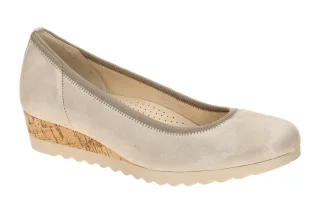 Gabor 82.641.12 Damen Ballerinas Grau Silk Kork Keilabsatz 2,5cm