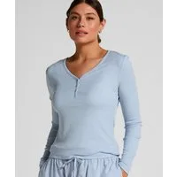 Hunkemöller Pyjama Henley-Pyjamatop mit langen Ärmeln