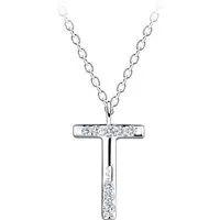 ALEXANDER YORK Kette mit Anhänger Buchstabenanhänger T, 2-tlg., 925 Sterling Silber