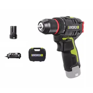 WORX WU131X Cordless Impact Drill 12V Brushless 40Nm 10mm Chuck 2-Speed 2.0Ah Lithium Battery
