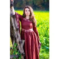 Leonardo Carbone Burgfräulein-Kostüm Edles Viskose Kleid Burgundrot