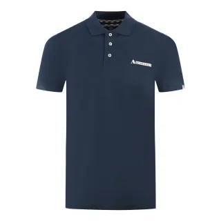 Aquascutum Boxed Logo Marineblaues Poloshirt
