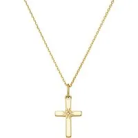 Firetti Kette mit Anhänger Schmuck Geschenk Gold 375 Halsschmuck Halskette Goldkette Kreuz