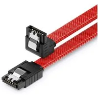 deleyCON deleyCON 30cm SATA 3 Kabel Nylon 6Gbit/s HDD SSD 1 L-Stecker 90° Computer-Kabel