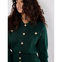 Apricot Kurzjacke Kurzjacke mit dekorativen Knöpfen