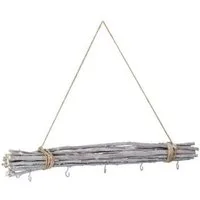 Meinposten Dekohänger Dekozweige 50 cm Holz Fensterhänger mit 5 Haken braun natur Zweig