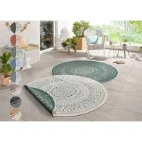 HANSE Home Teppich Porto Wendeteppich, rund, Höhe: 5 mm, In-& Outdoor, Wetterfest, Balkon, Garten, Wohnzimmer, Wasserfest