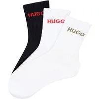 HUGO Socken 6P QS RIB LOGO CC (Packung, 6-Paar, 6er Pack) mit eingestricktem HUGO Logo
