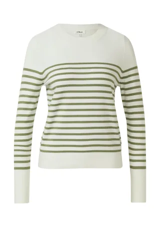 s.Oliver - Strickpullover creme/olive - Gr. - 44