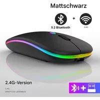 Montegoni Kabellose Wiederaufladbare Bluetooth Maus (Mit LED Hintergrundbeleuchtung, Ergonomisches Design)