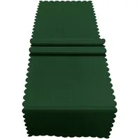 matches21 HOME & HOBBY Tischdecke Tischläufer 40 x 150 cm in Dunkelgrün für Esstisch & Küche (1-tlg), Waschbare Mitteldecke mit gewelltem Rand
