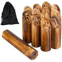 relaxdays Spielzeug-Gartenset Kubb Wikingerspiel mit Tasche, (15-tlg)