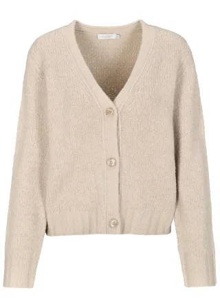 CLARINA - V-Cardigan, 1/1 Arm, uni sand - Gr. - 42