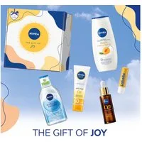 Nivea Pflege-Geschenkset THE GIFT OF JOY, 5-tlg., für Gesicht, Lippen und Körper, Serum mit Anti-Glykations Technologie