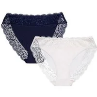 ESOTIQ Slip Slip Patri im 2er Pack, Baumwoll Jersey, florales Muster (2er-Pack)