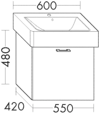 Burgbad Waschtischunterschrank Sys30 PG4 Sana 480x550x420 Lichtgrau Ultramatt, WUPQ055F5769 WUPQ055F5769