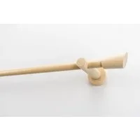 GARESA Gardinenstange MOLIS, Ø 20 mm, 1-läufig, Wunschmaßlänge, mit Bohren, verschraubt, Holzwerkstoff, Metall, Vorhanggarnitur, verlängerbar, Wandmontage, Keil, ohne Ringe