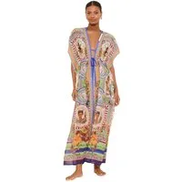 LIPSY Strandkleid Lipsy Maxi-Strandkleid mit Print & Bindegürtel (1-tlg)